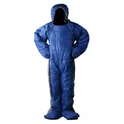 Full Body Wearable Sleeping Bag for Family Free Walker Design with Arms Legs Blue L