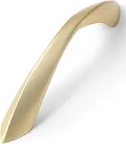 JIASENBAO Brushed Gold Cabinet Pulls 3 Inch Arch Twisted Brass Handles Drawer Kitchen Cupboard Bathroom Dresser Cabinet Hardware Zinc Alloy 10 Pack