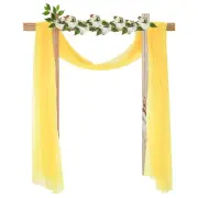 Wedding Arch Drape Fabric, 9.8ft x 4.9ft Yellow Chiffon Fabric Panels Pack of 2