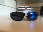 Kids 100% UVA-UVB Protection Shatter Resistant Sunglasses, Black with Blue Lens