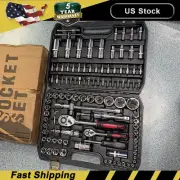 108pcs Mechanics Tools Kit 6-Point Socket Ratchet Wrench Set Repair Tool Case US
