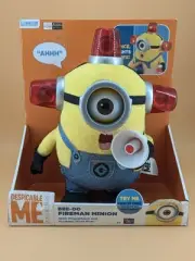 NEW Bee-Doo FIREMAN Minion Despicable Me 2 TALKING Flashing Head Gear Megaphone!