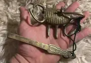 Vintage Brass scorpio Shape Lock -Animal Figurative Brass Collectible Old Safety