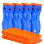 2/4Pcs Plastic Razor Blade Scraper With 50pcs Plastic Blades For Remove Stickers