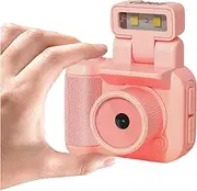 Retro Snap Camera, Portable Chain with Flash Light, 1080P HD Micro DV/Camcorder, Photo and Video Capture Function, with Memory Card(Pink,64G)