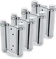 2 Pairs (4Pcs) of 3" Stainless Steel Cafe Saloon Door Swing Self Closing Double Action Spring Hinge