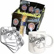 3dRose cgb_99325_1 Racing Black and White Checkered Flag-Coffee Gift Basket, Multicolor