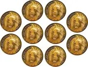 Lion of Judah Coin, Bulk Pack of 10, Man of God, Be Strong and Courageous, Antique Gold Plated, Challenge Coin, Joshua 1:12