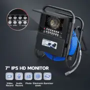 7" Screen DVR 16G Counter Sewer Drain Pipe Inspection Camera 17MM Endoscope IP68