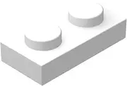 Classic White Building Plates - 1x2 Flat Plates, 100 Piece Bulk Set Compatible With Lego Parts and Pieces