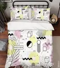 3D Geometry Graphic Watercolor Quilt Cover Set Bedding Sets Pillowcases Queen