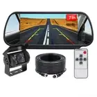 Caravan Car 7" Monitor Rear View Mirror 2ch 4PIN CCD Color Reversing Camera Kit