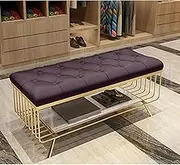 Light Luxury Bench Nordic Simple Shoe Changing Stool Modern Doorway Shoe Bench Household Shoe-Trying Sofa Stool for Entryway, Bedroom, Living Room,100, Dark Brown