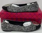 Tory Burch Claire Cap-Toe Ballet Cotton Tweed Ballerina Flats US 10 155327