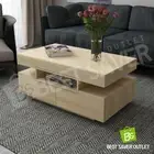 Oak Wooden Coffee Table Storage Shelf Cabinet with 4 Drawers Modern Furniture