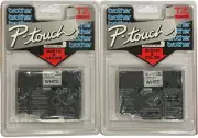 Two OEM 1/2" Brother P-Touch TZ-231 Label Tape Black on White - Sealed NEW