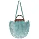 LONGCHAMP LE PLIAGE FILET系列網狀棉質手提/肩背兩用包(大/多色選)/平行輸入/ 潟湖藍