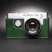 Genuine Real Leather Half Camera Case Bag Cover for Olympus PEN F Film Camera