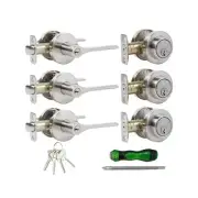 Exterior Door Lock Set with Deadbolt，Entry Door Handle and Single Cylinde