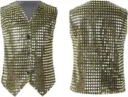 [iEFiEL] Kids Boys Girls Disco Club Dazzled Jacket Jazz Hip-Hop Dance Shiny Sequins Vest Sparkling Street Wear