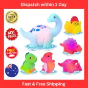 6 PCS Light Up Floating Dinosaur Bath Toys for Baby,Flashing