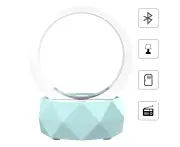 Portable Wireless Bluetooth Speakers LED Lights Speaker Bluetooth 5.0 with LED Lights Modes for Smart Phone, Computer and Other All Bluetooth Devices - Blue