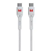 Monster Braided Tough 1.2M USB-C to USB-C Charging/Sync Phone Power Cable White