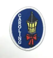 PATCH GSA Girl Scouts Caroling Light Post Red Ribbon Blue White