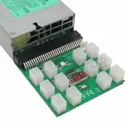 Power Supply Breakout Board Adapter With 12 PCS ATX 6Pin power connector for ETH