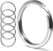 [CREST Products] CREST 5 pcs Surgical and Marine Grade Stainless Steel Split Ring for Keychains 1 inch 25mm SS316L Key Rings for Car Keys