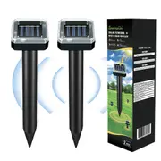 SpringUp 2PCS Garden Snake Repeller Multi Pulse Ultrasonic Solar Powered Pest Repellent