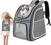 Cat Carrier Backpack, Puppy Backpack Large Capacity Kitten Carry Pouch, Reflective Strip Dog Travel Pouch Storage Daypack for Puppy Kitten Toys Snacks