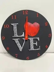 10” Inch Silent Wall Clock Quartz Movement Love Heart Design