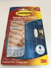 Command Bath Assorted Water Resistant Refill Strips Medium Large Plastic NIB