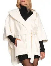 [Belle & Bloom] Jacksons Landing Wool Blend Cape Coat in Cream