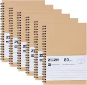 ZCZN 6 Pack A5 Lined Notebook, Spiral Notebook for School, Study, Office, 120...