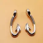 10 Pcs Tibetan Silver Tone S Fish Hook Clasp For Leather Cord Craft
