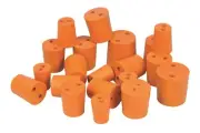50PK Assorted Rubber Stoppers with Two Holes - Eisco Labs