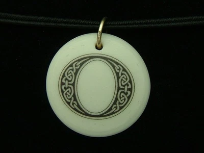 Touchstone Pottery Celtic Initial "O" Porcelain Necklace