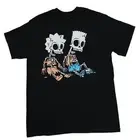 The Simpsons New Adult T-Shirt - Bart and Lisa Skeletons