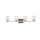 Living District Cassie 4 Light Vanity, Satin Nickel/Clear - LD7028W32SN