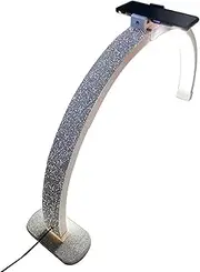 Half Moon Nail Desk Lamp, Dimmable 30 inch Desk LED Light with Rhinestones and Phone Holder, 3200-5600K Adjustable Brightness Tabletop Lash Lamp for Nail, Tattoo, Beauty, Skincare (Color : White)