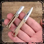 Brass Foldable Knife Mini EDC Keychain Outdoor Camping Portable Cutter Tool