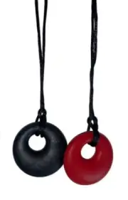Lil Jumbl BPA-Free Baby Teether Pendant Necklace PT001 Red Black LOT OF 2