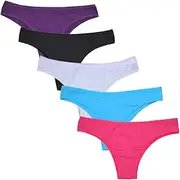 [Nightaste] Women's 5-Pack Soft Cotton Tanga Panties Breathable Sport Cheeky Half Back Coverage Bikini Underwear