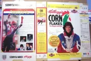 1992 Bonnie Blair Kellogg's Corn Flakes Cereal Box unused shaped Flat oc34
