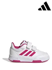 adidas White/Pink White/Pink Tensaur Sport Hook and Loop Trainers (M89224) | $53