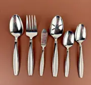 6 New Mikasa Carson Frost Stainless 18/0 Flatware Serving Utensils Hostess Set