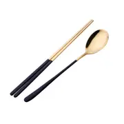 1Set Spoon Chopsticks Sets Stainless Steel Flatware Dinnerware Set Sushi Noodle