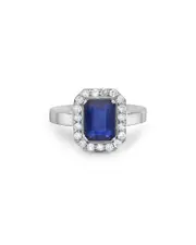 Forever Creations 14K 2.80 ct. tw. Diamond & Sapphire Halo Ring